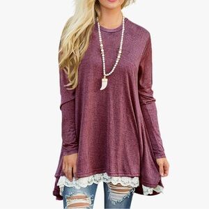 Sanifer Women’s Top - Long Sleeve Tunic - XXL